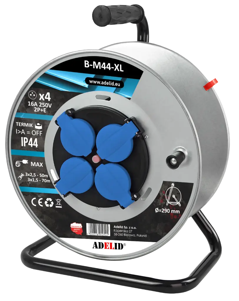  Przedłużacz bębnowy - Adelid B-M44-XL (50 m) - Wynajem